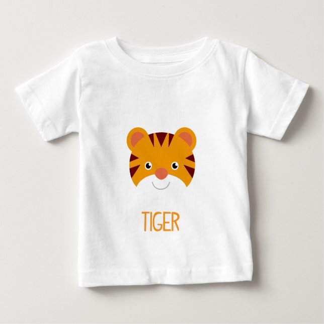 T-SHIRT POUR BÉBÉ ANIMAUX DE JUNGLE COUPÉ - TIGER (Devant)