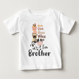 T-shirt Pour Bébé Animaux de la Ferme Premier Anniversaire Frère Jum