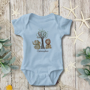 T-shirt Pour Bébé Animaux de safari personnalisés dans la jungle Lio