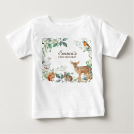 T-shirt Pour Bébé Animaux forestiers de bois Premier anniversaire