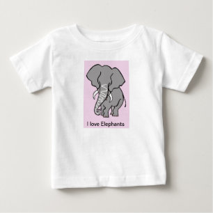 T-shirt Pour Bébé Animaux sauvages - J'aime les ÉLÉPHANTS - Nature