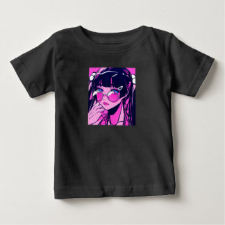 T-shirt Pour Bébé Anime Girl Kawaii Waifu Pink Aesthetic Japanese Ot