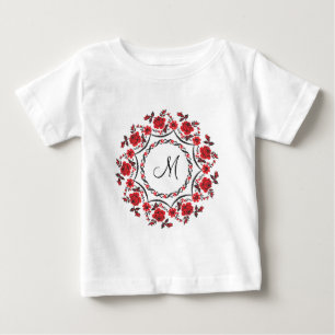 T-shirt Pour Bébé Anneau rose Monogramme personnalisé initial