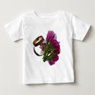 T-shirt Pour Bébé Anneaux et fleurs mariages