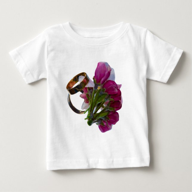 T-shirt Pour Bébé Anneaux et fleurs mariages (Devant)