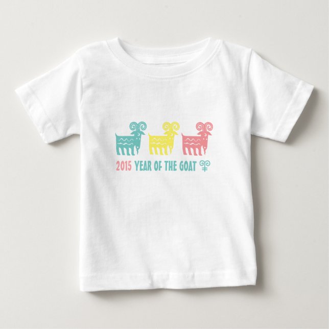 T-shirt Pour Bébé Année chinoise de la chèvre amusant cadeau cadeau (Devant)