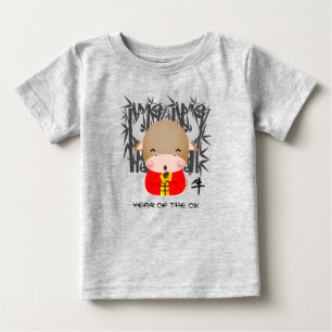 T-shirt Pour Bébé Année chinoise du boeuf  Petit Ox mou