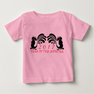 T-shirt Pour Bébé Année de coq personnalisée 2017 Jeune fille adoles