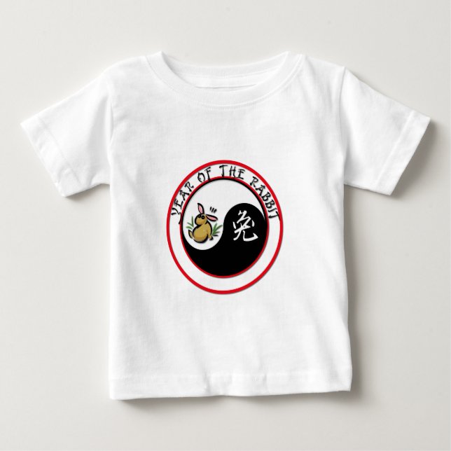 T-shirt Pour Bébé Année du lapin - yinyang (Devant)
