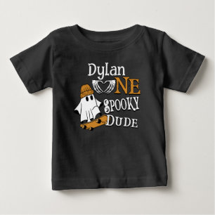 T-shirt Pour Bébé Anniversaire de 1 an Halloween Black One Spooky Du