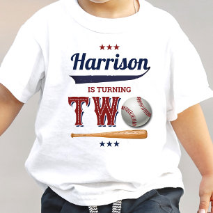 T-shirt Pour Bébé Anniversaire de 2 ans de Baseball pour Garçons
