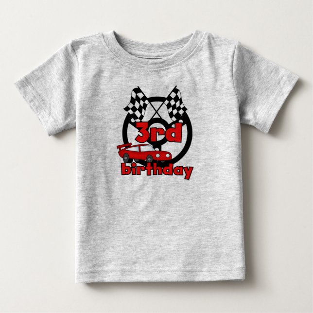 T-shirt Pour Bébé Anniversaire de courses d'automobiles 3ème (Devant)