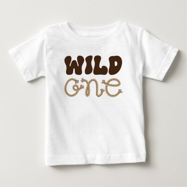 T-shirt Pour Bébé Anniversaire de Cow-Boy Sauvage (Devant)