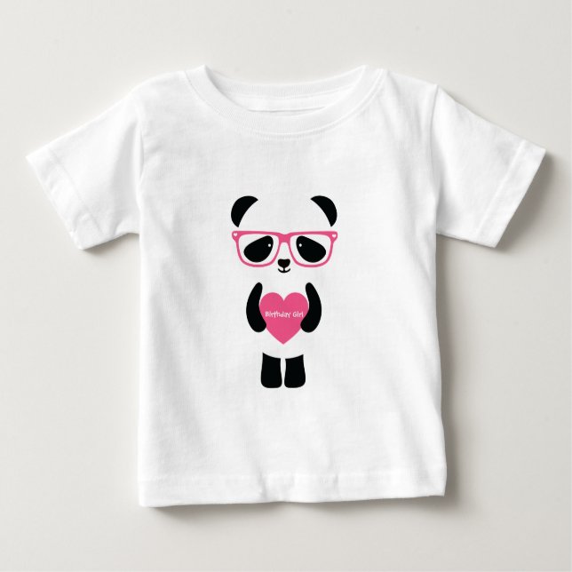 T-shirt Pour Bébé Anniversaire de Cute Panda (Devant)
