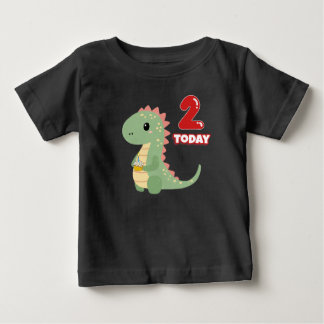 T-shirt Pour Bébé Anniversaire de Dino 2 Aujourd'hui