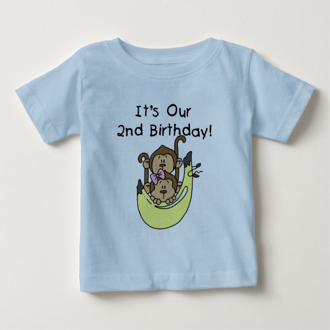 T-shirt Pour Bébé Anniversaire de garçon et de fille de singe de (Devant)