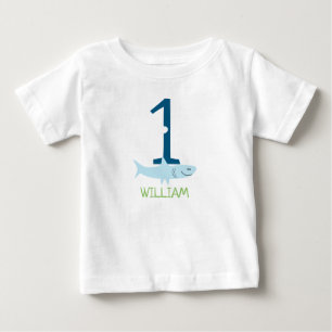 T-shirt Pour Bébé Anniversaire de la chemise   de requin premier