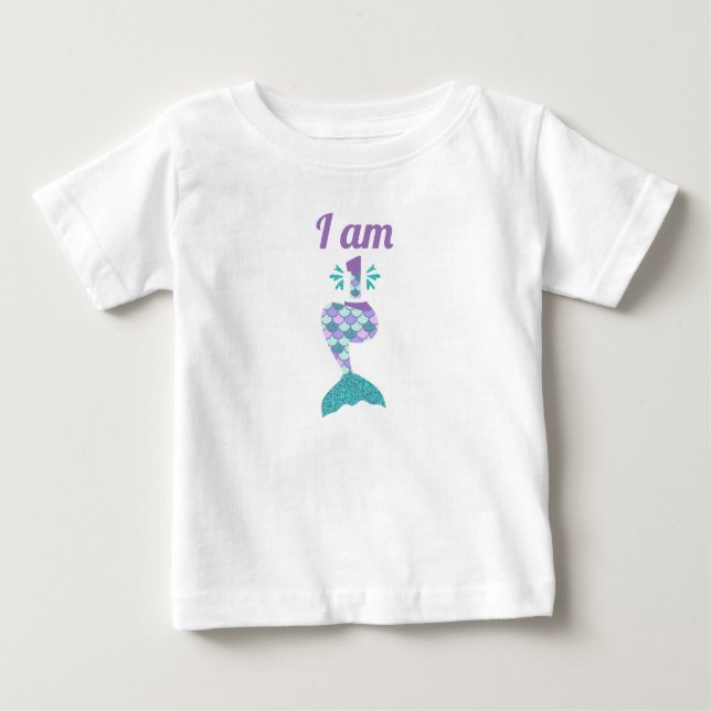 T-shirt Pour Bébé Anniversaire de la première sirène (Devant)
