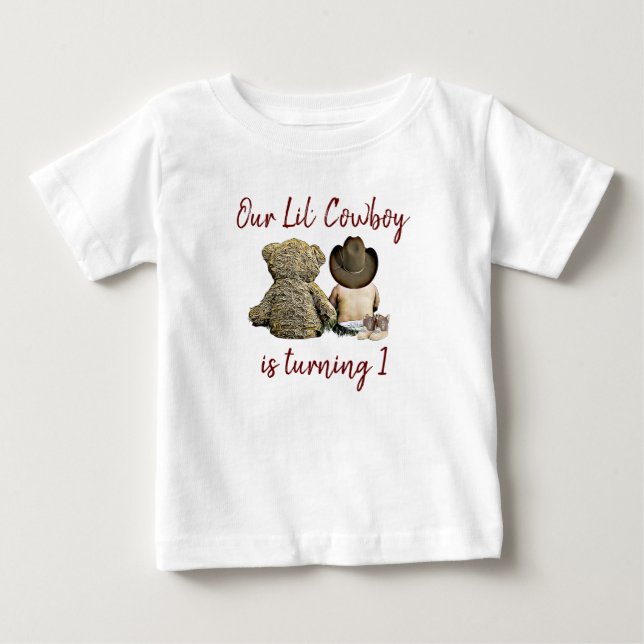 T-shirt Pour Bébé Anniversaire de notre petit cowboy (Devant)