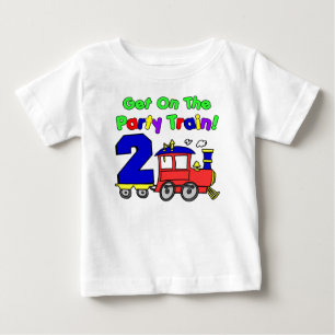 T-shirt Pour Bébé Anniversaire de train de partie deuxième