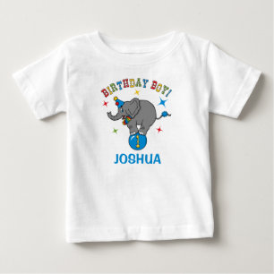 T-shirt Pour Bébé Anniversaire d'éléphant de cirque ęr