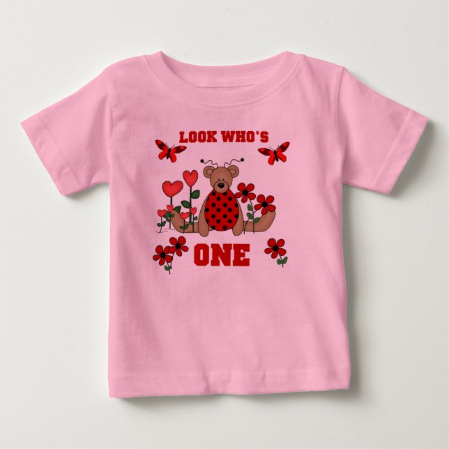 T-shirt Pour Bébé Anniversaire d'ours de coccinelle ęr (Devant)