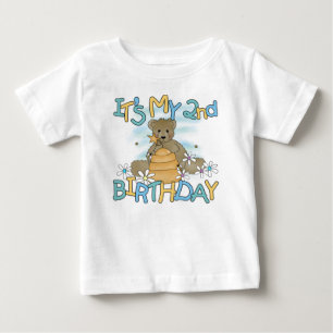 T-shirt Pour Bébé Anniversaire d'ours de miel 2ème