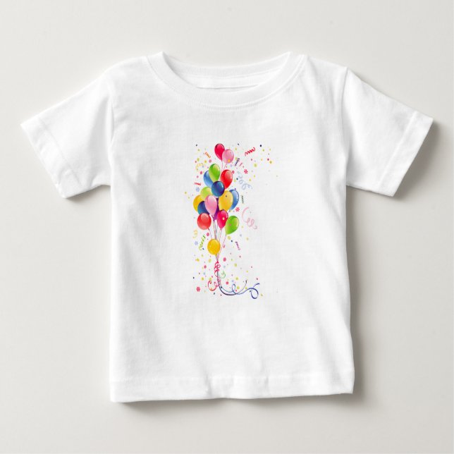 T-shirt Pour Bébé Anniversaire du ballon de fête (Devant)