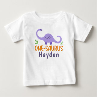 T-shirt Pour Bébé Anniversaire du dinosaure à un saurus personnalisa