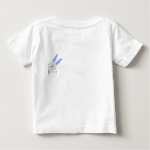 T-shirt Pour Bébé Anniversaire Fantaisiste Moderne Lapin Bleu 1 an