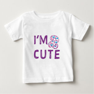 T-shirt Pour Bébé Anniversaire mignon du papillon deux