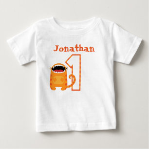 T-shirt Pour Bébé Anniversaire personnalisé de monstre de rouge