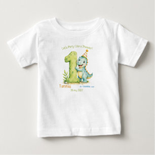T-shirt Pour Bébé Anniversaire sur le thème des dinosaures mignons