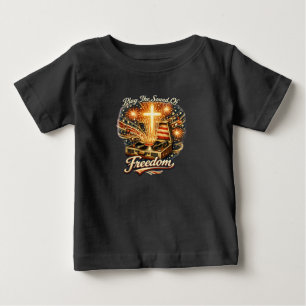 T-shirt Pour Bébé Anthem de la Liberté Vinyl Croix
