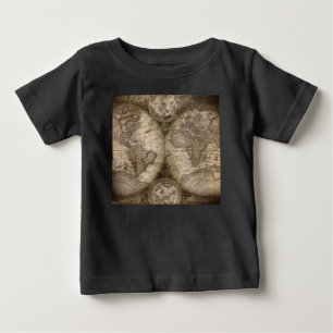 T-shirt Pour Bébé Antique Historique Ancien Monde Atlas Continents