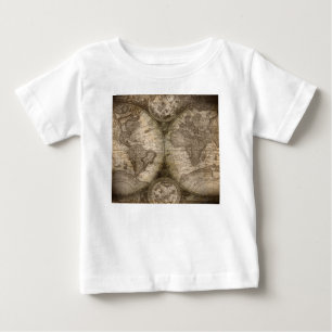 T-shirt Pour Bébé Antique Historique Ancien Monde Atlas Continents