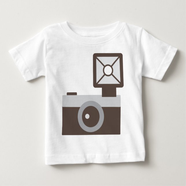 T-shirt Pour Bébé Appareil-photo de cru de bande dessinée (Devant)
