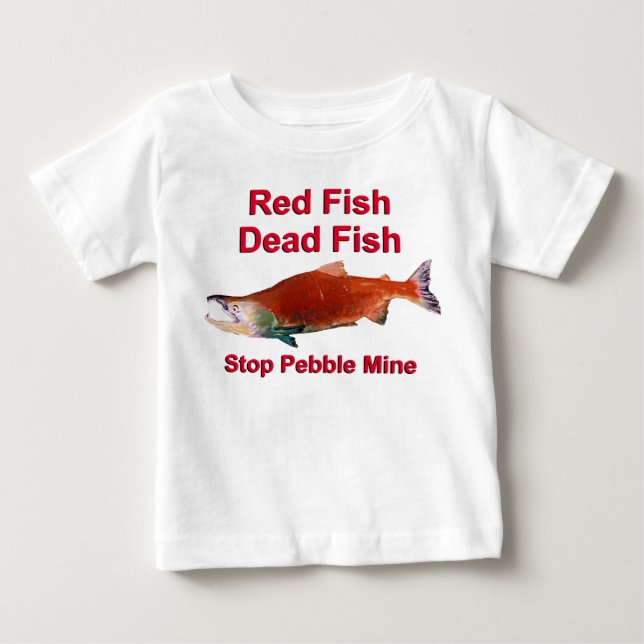 T-shirt Pour Bébé Après Saumon - Arrêter la mine de galets (Devant)