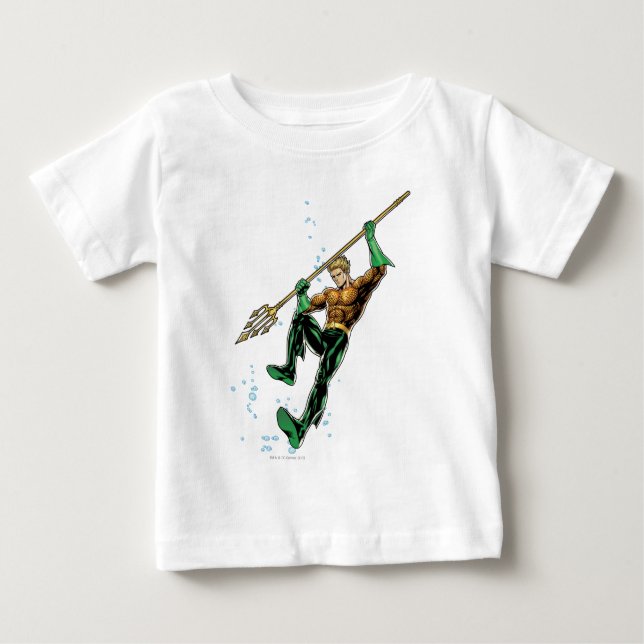 T-shirt Pour Bébé Aquaman avec Spear (Devant)