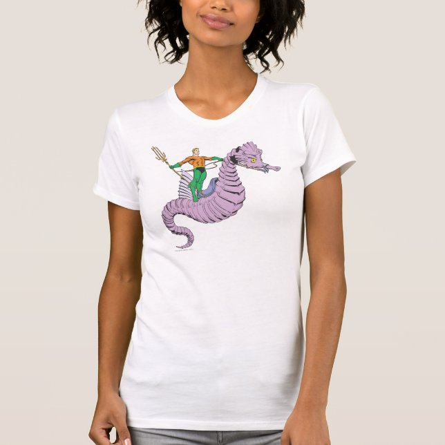T-shirt Pour Bébé Aquaman Rides Seahorse (Devant)
