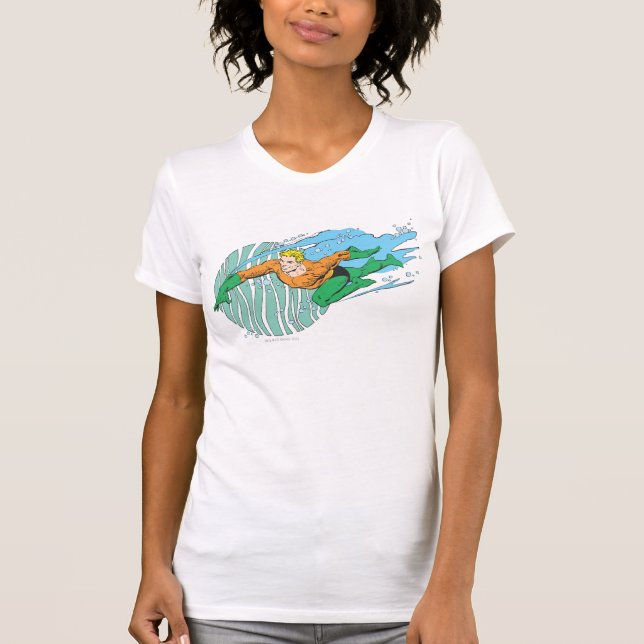 T-shirt Pour Bébé Aquaman saute à gauche (Devant)