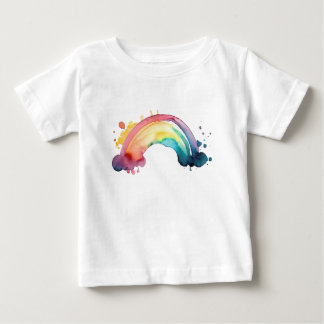 T-shirt Pour Bébé Aquarelle arc-en-ciel