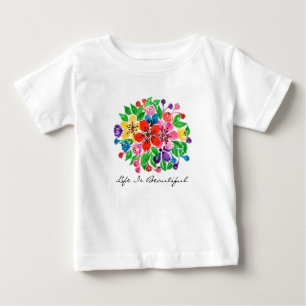 T-shirt Pour Bébé Aquarelle Arc-en-ciel