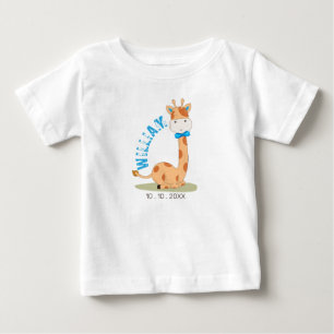 T-shirt Pour Bébé Aquarelle bébé Giraffe, Safari Animaux Anniversair