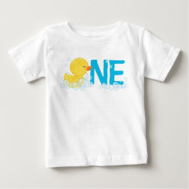 T-shirt Pour Bébé Aquarelle Bois Canard en caoutchouc ONE + Nom sur 