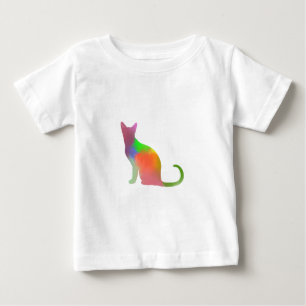 T-shirt Pour Bébé Aquarelle Chat Silhouette