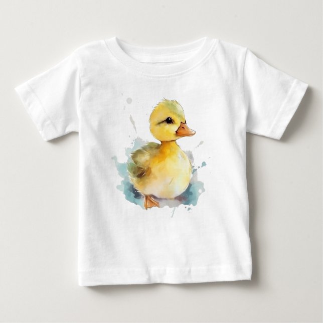 T-shirt Pour Bébé Aquarelle de canard bébé (Devant)