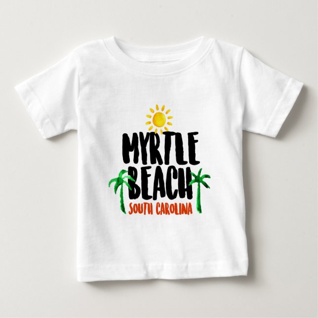 T-shirt Pour Bébé Aquarelle de Myrtle Beach (Devant)