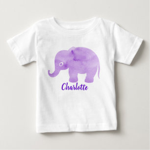 T-shirt Pour Bébé Aquarelle Eléphant Spot Impression personnalisable