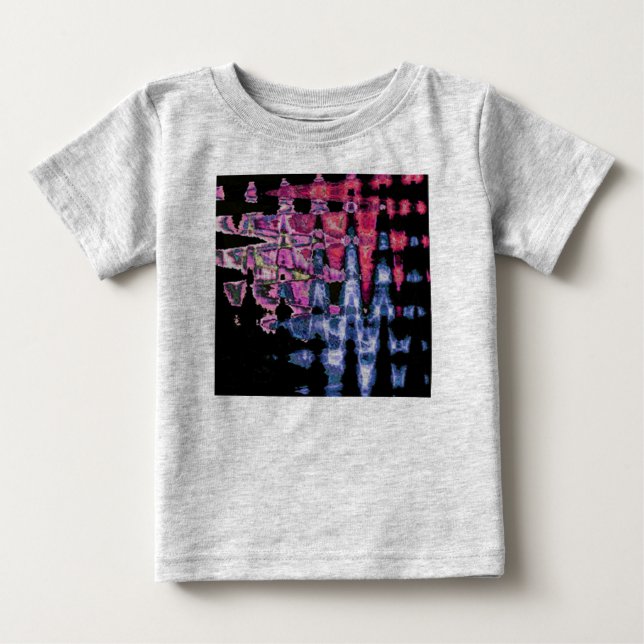 T-shirt Pour Bébé Aquarelle jolie violette, gris cendré et noire (Devant)